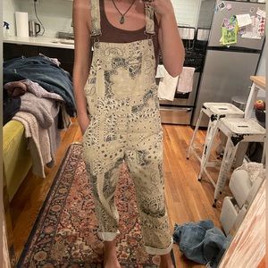 Free people paisey overalls
